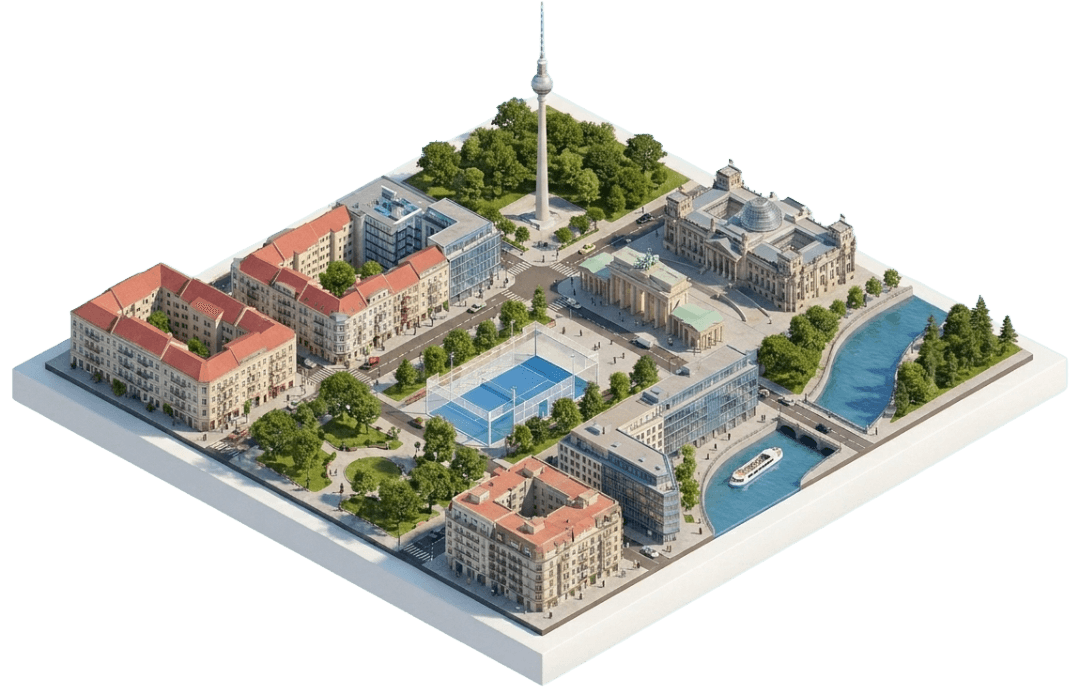 Berlin padel city illustration